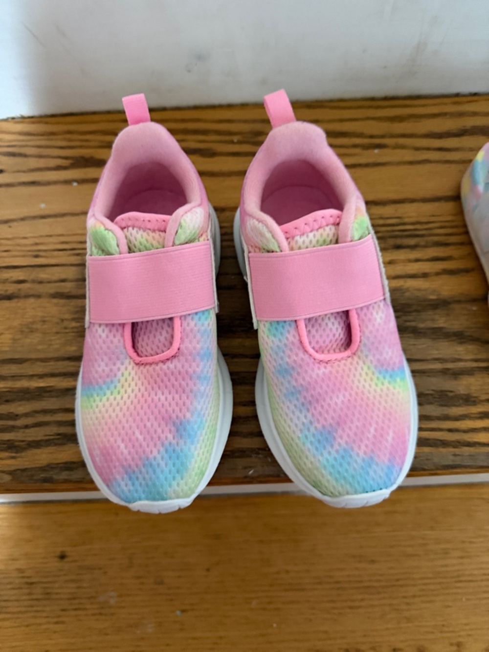 Kids Pink Tie-Dye Slip-On Sneakers with Elastic Strap